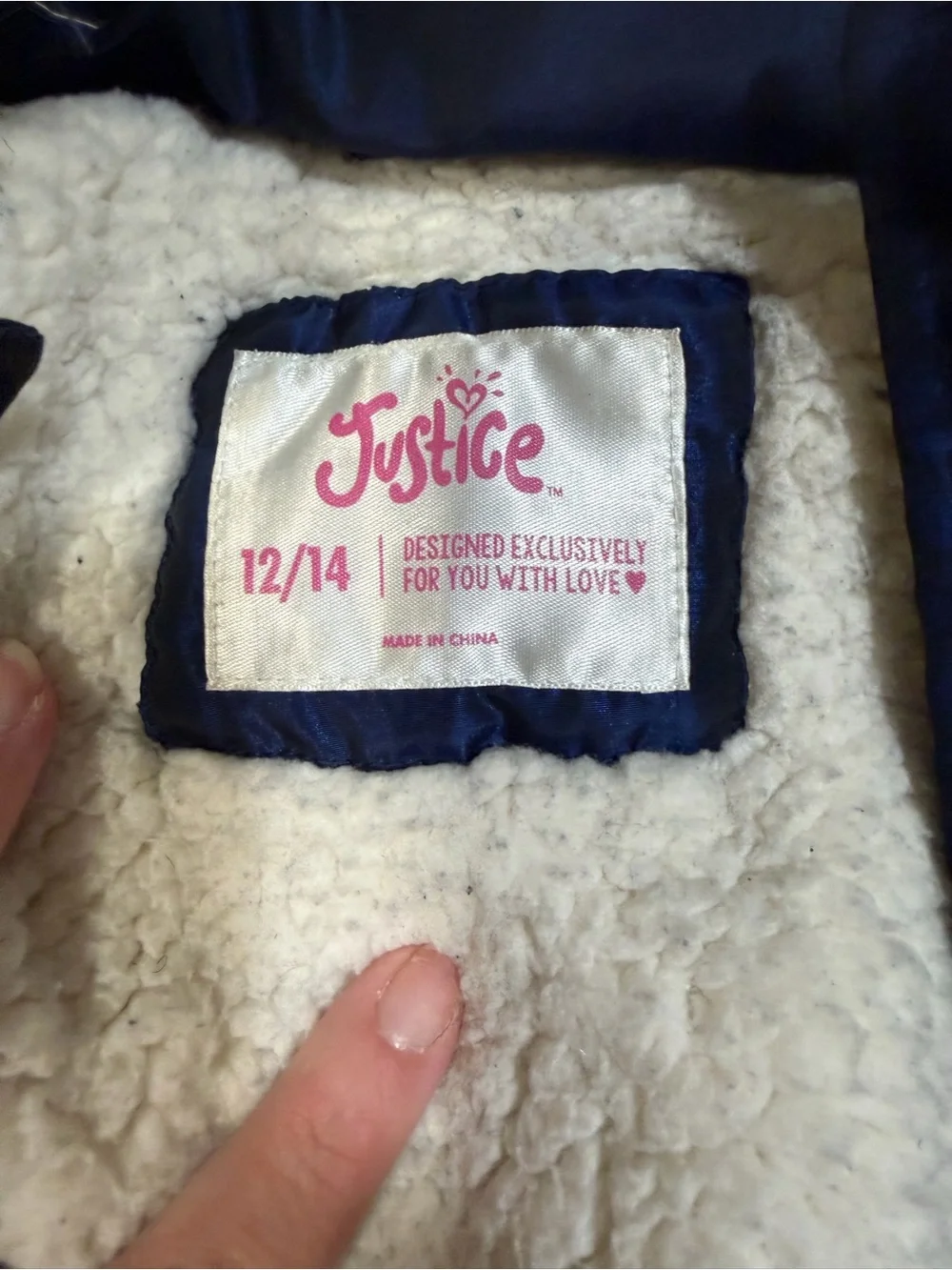 Justice shiny navy